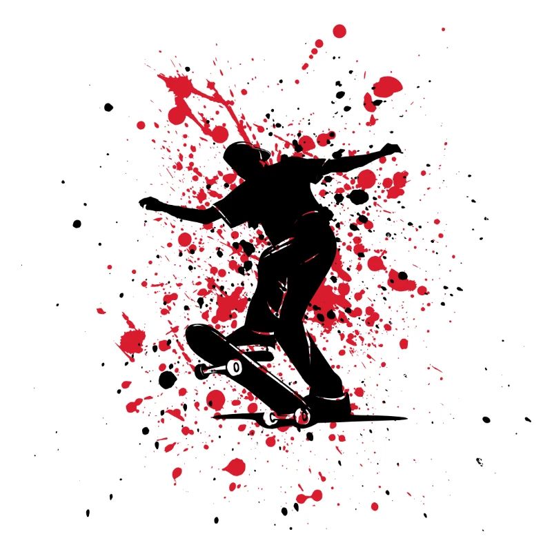 Rot-schwarzer Splash-Skater
