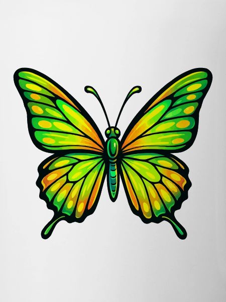 Papillon Vert Éclatant Jaune