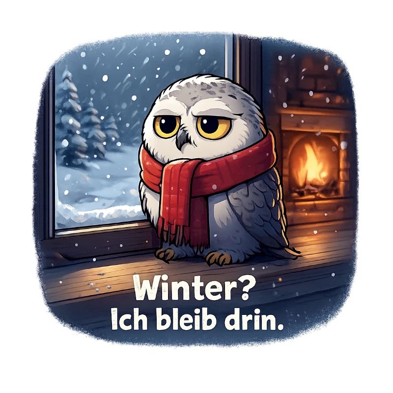 Winter Eule: Ich bleib drin