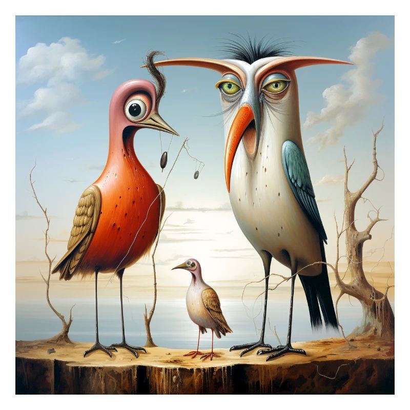 Desert birds in sunset