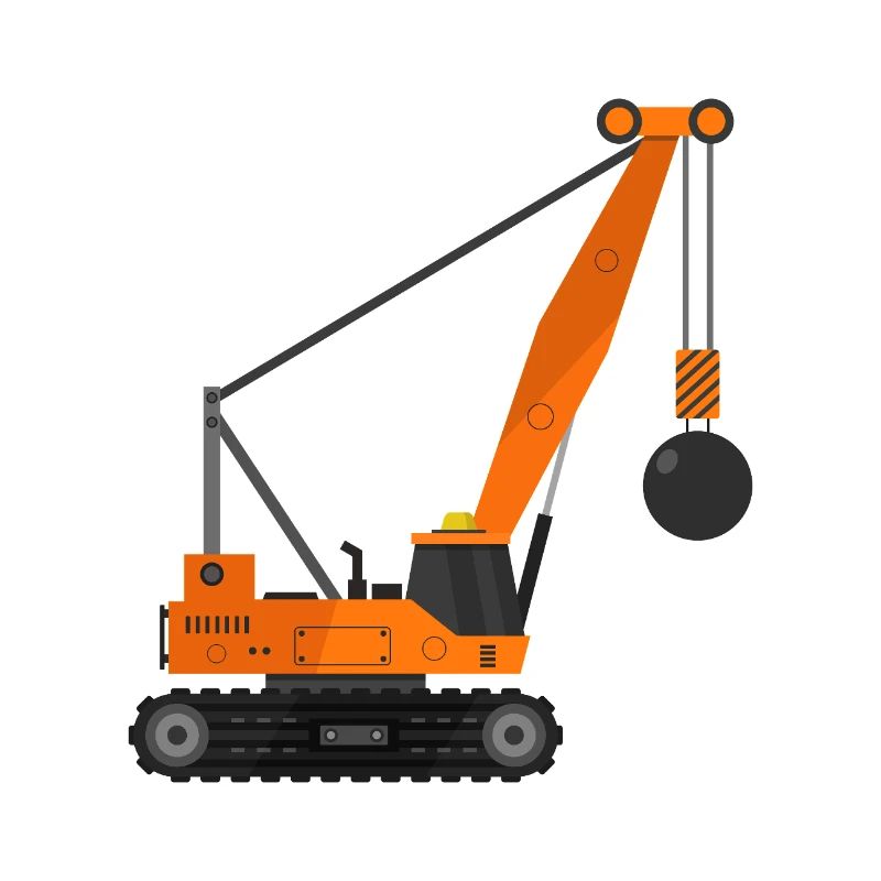 Wrecking ball crane