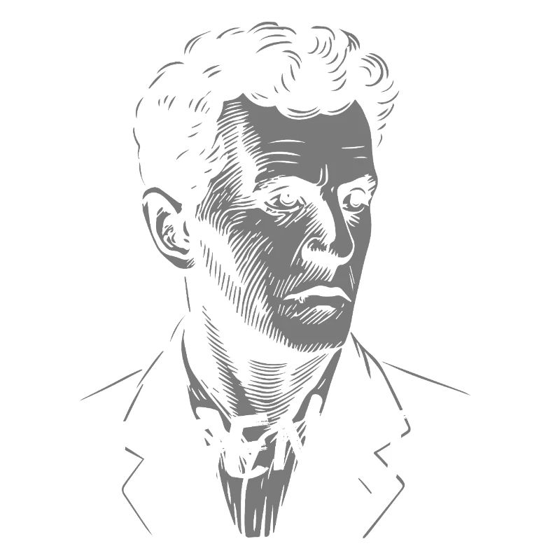 Ludwig Wittgenstein Philosopher Portrait Mono Text