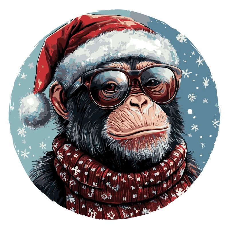 Noël singe drôle, cool