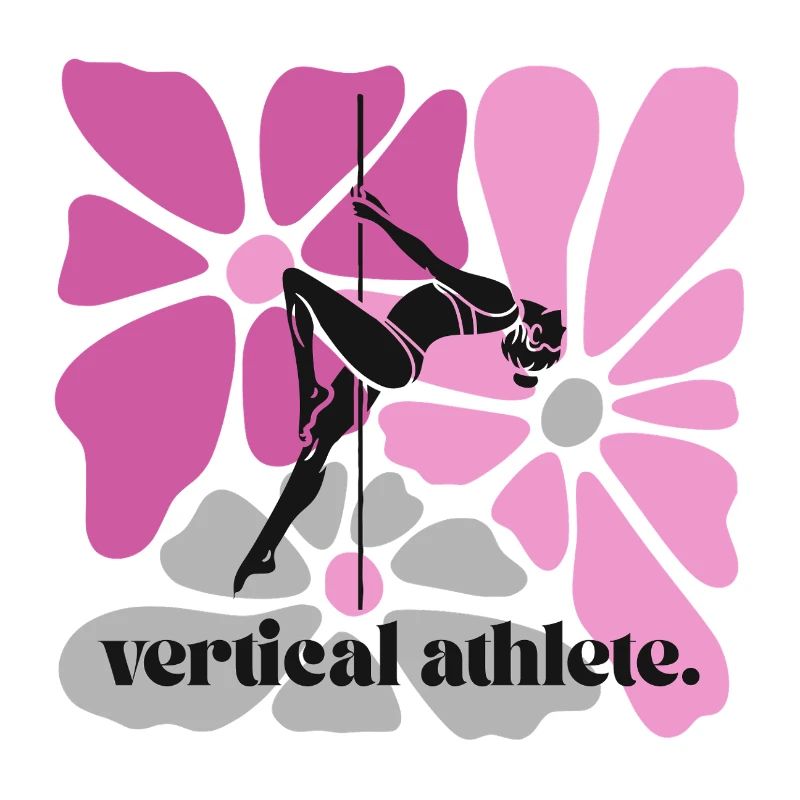 Vertikale Athletin im Blütenrahmen