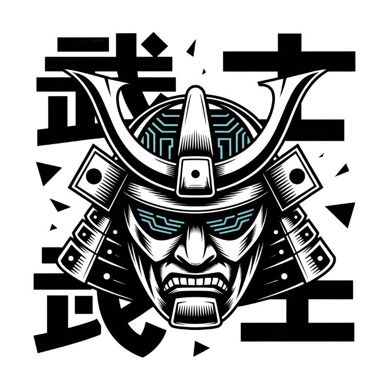 Futurist Samurai Mask Glyph