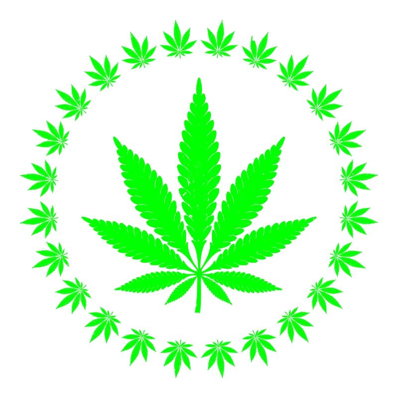 Bright Green Cannabis Leaf Ring Design