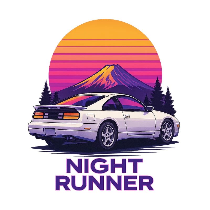 Voiture néon de course nocturne