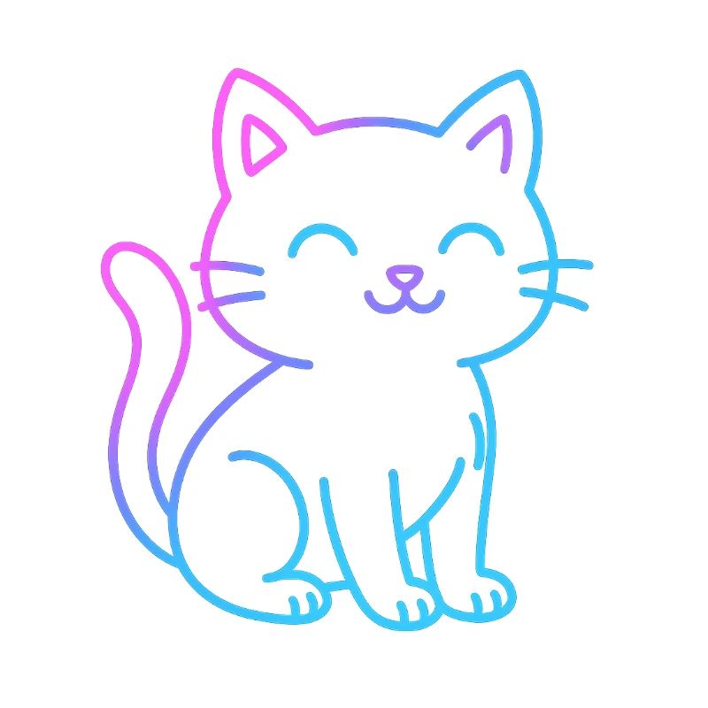 Chat en dégradé néon