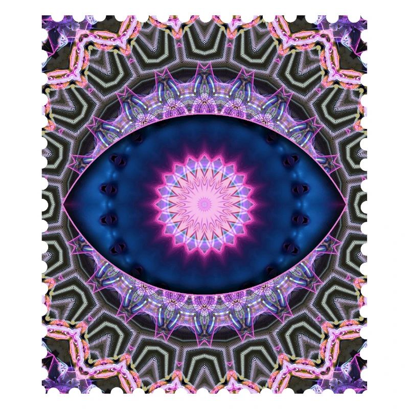 Neon Blue Pink Mandala