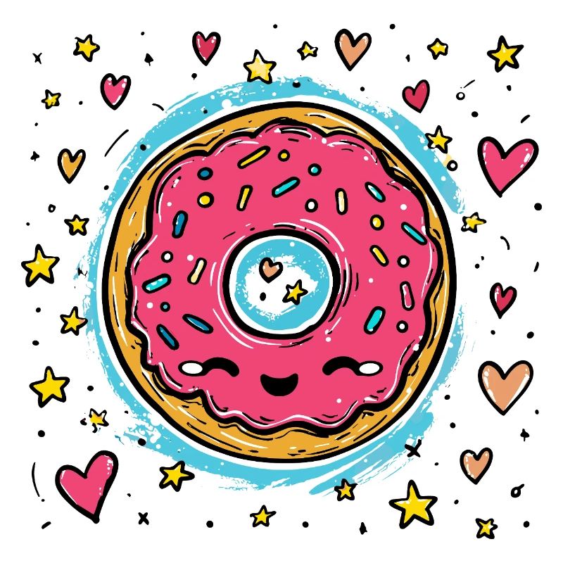 Kawaii Donut Star Ring
