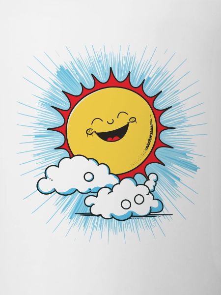 Lächelnde Sonne über Wolken
