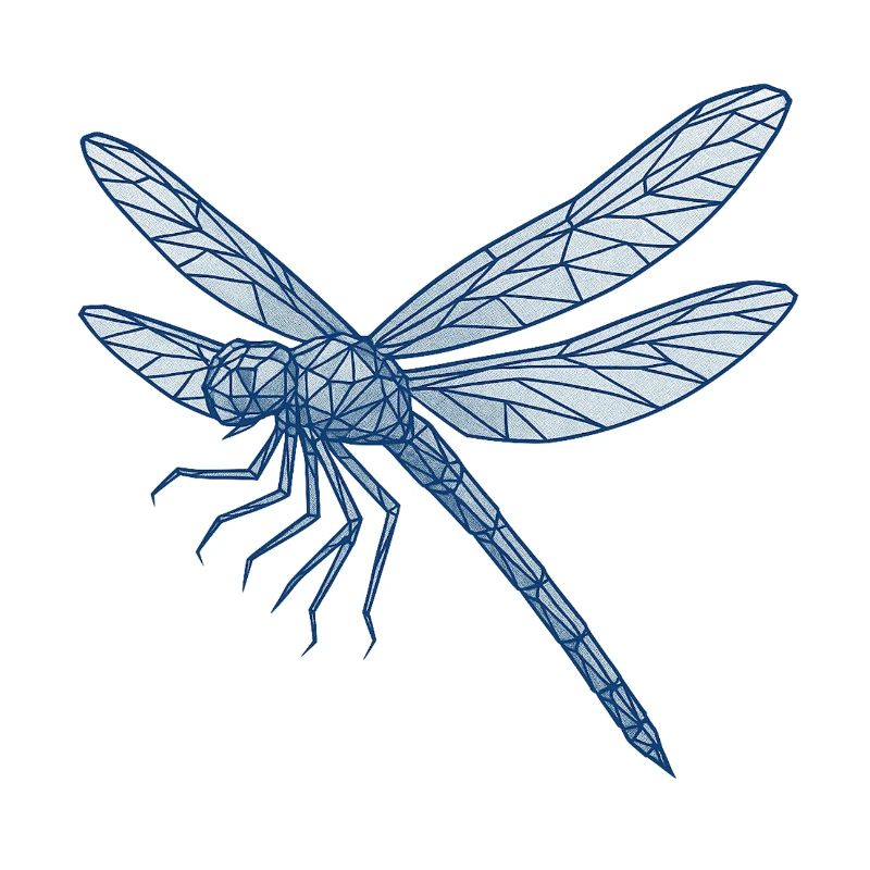 Libellule bleue géométrique