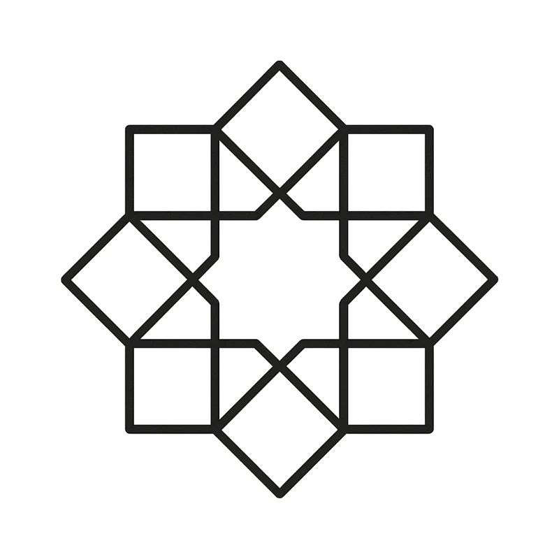 Geometric Square Star Circle Pattern