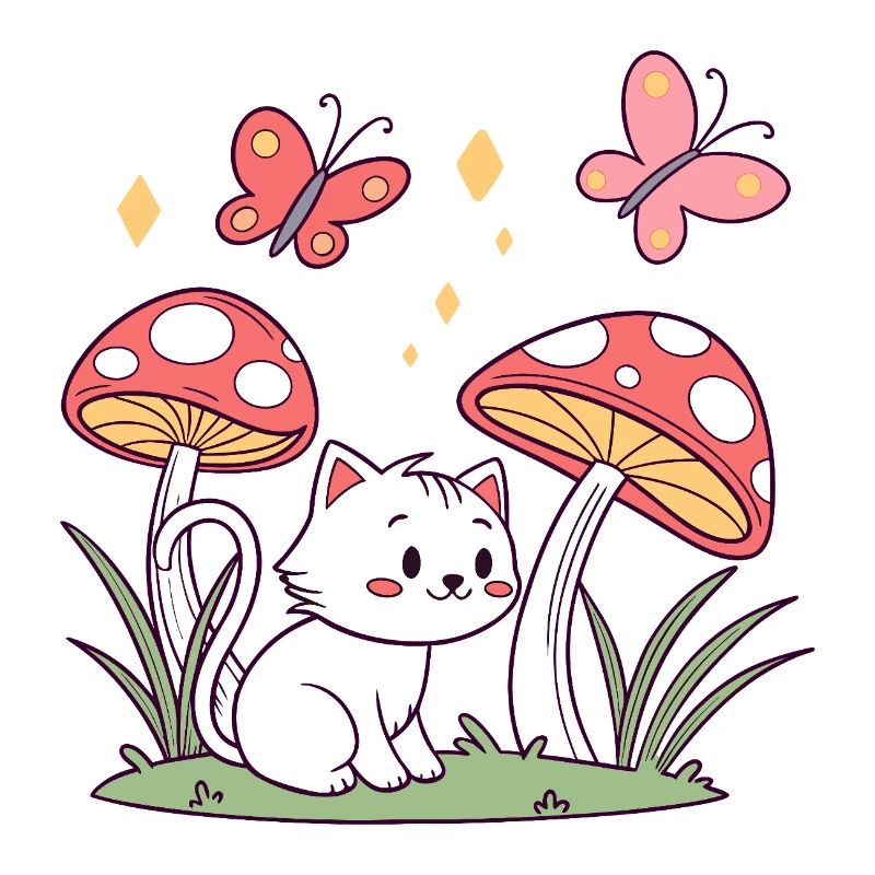 Fantaisie de chat champignon
