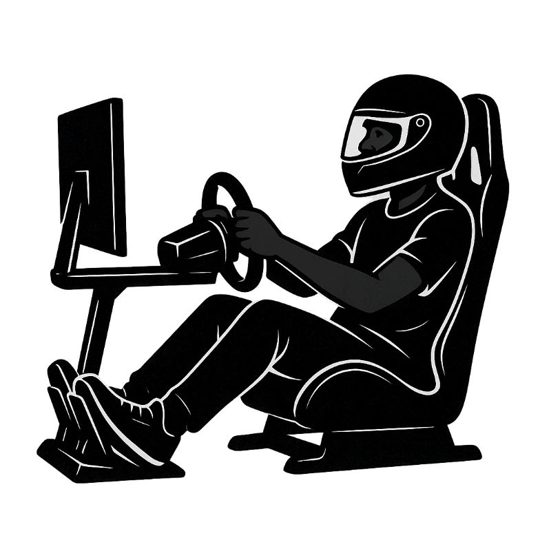Sim Racer Driver Silhouette Gaming