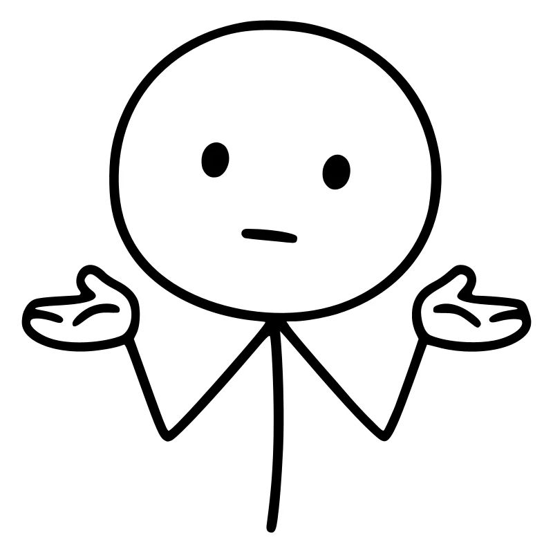Stick figures, shrugging shoulders, shrugging shoulders