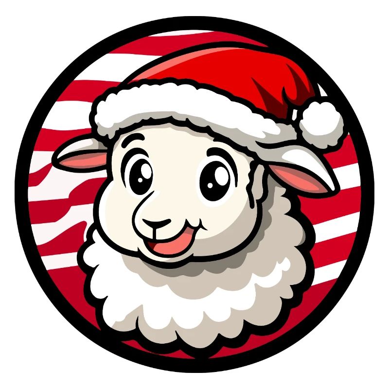 Schaf im Weihnachtsmann-Hut
