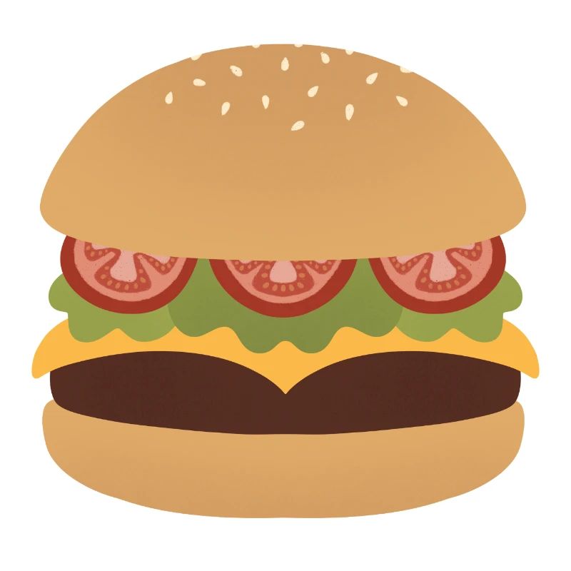 Classic Burger Flat Art