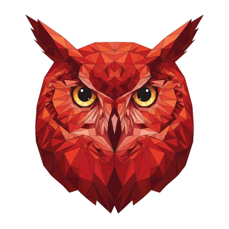 Red Geometry Owl