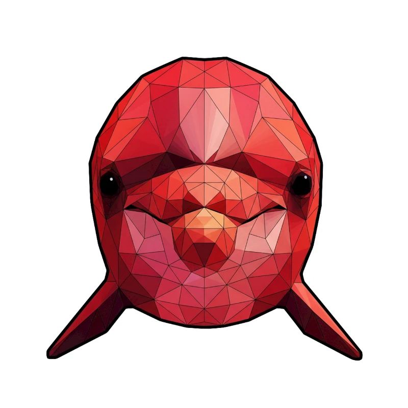 Red Polygon Fish Geometric Art