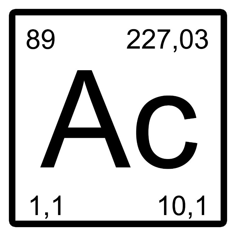 Symbole d’actinium issu du tableau périodique