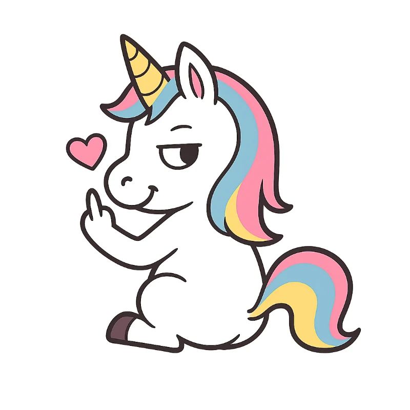 Licorne espiègle au cœur – Déclaration de licorne douce