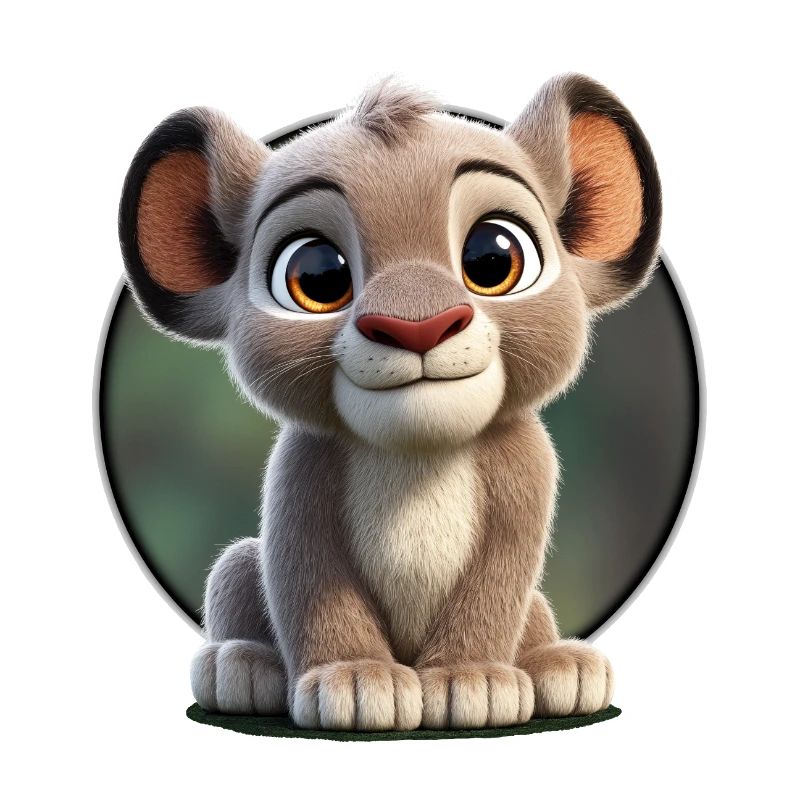 Dessin animé mignon de bébé lionceau
