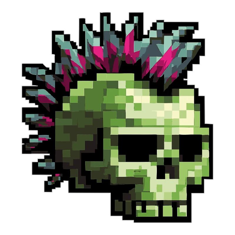Pixel Punk Skull