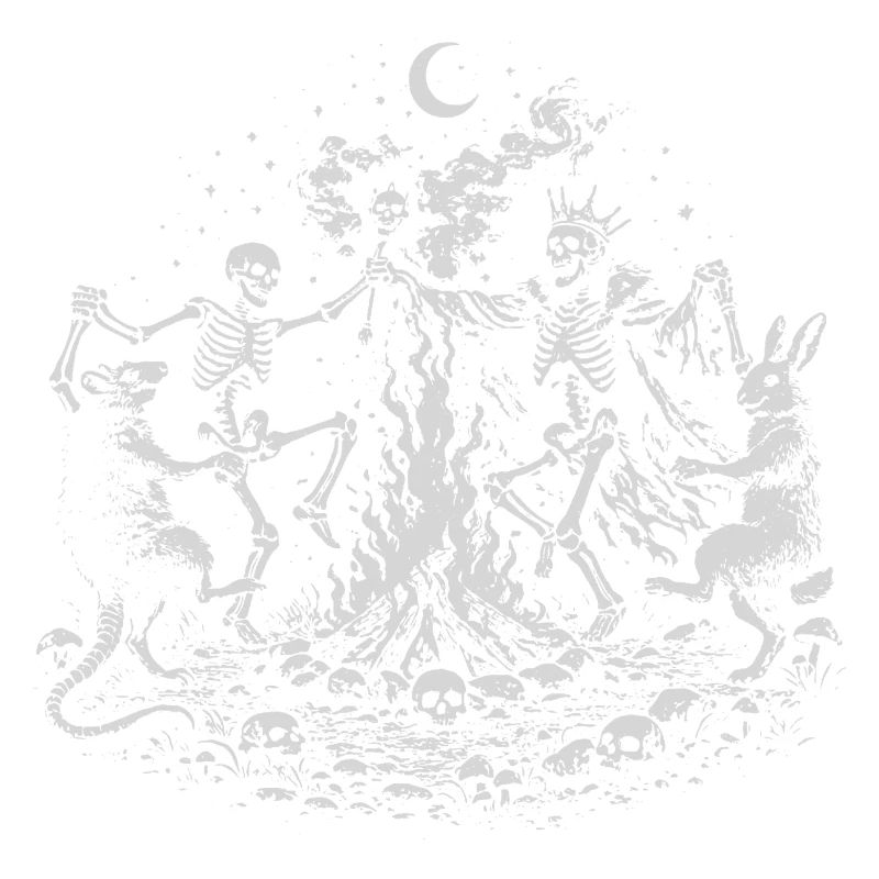 Squelette au clair de lune, roi, lapin nad ra Cercle de danse