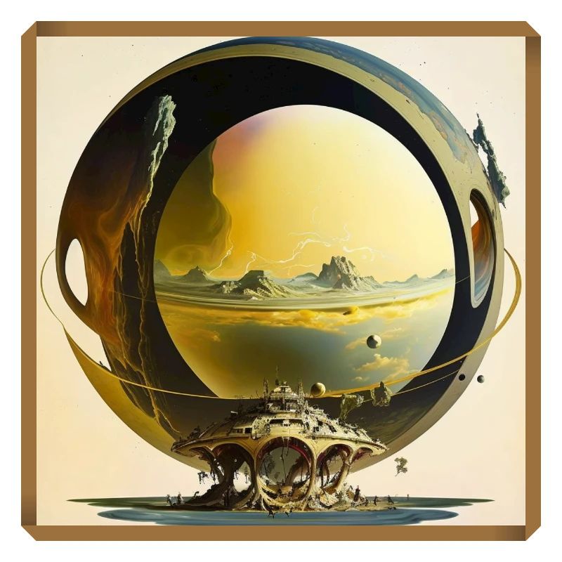 Sphere Ring Surreal Moon World