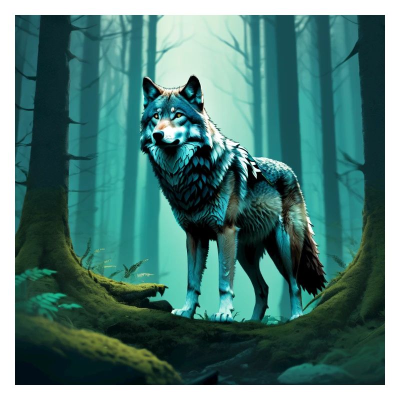 Waldwolf im Nebelwald