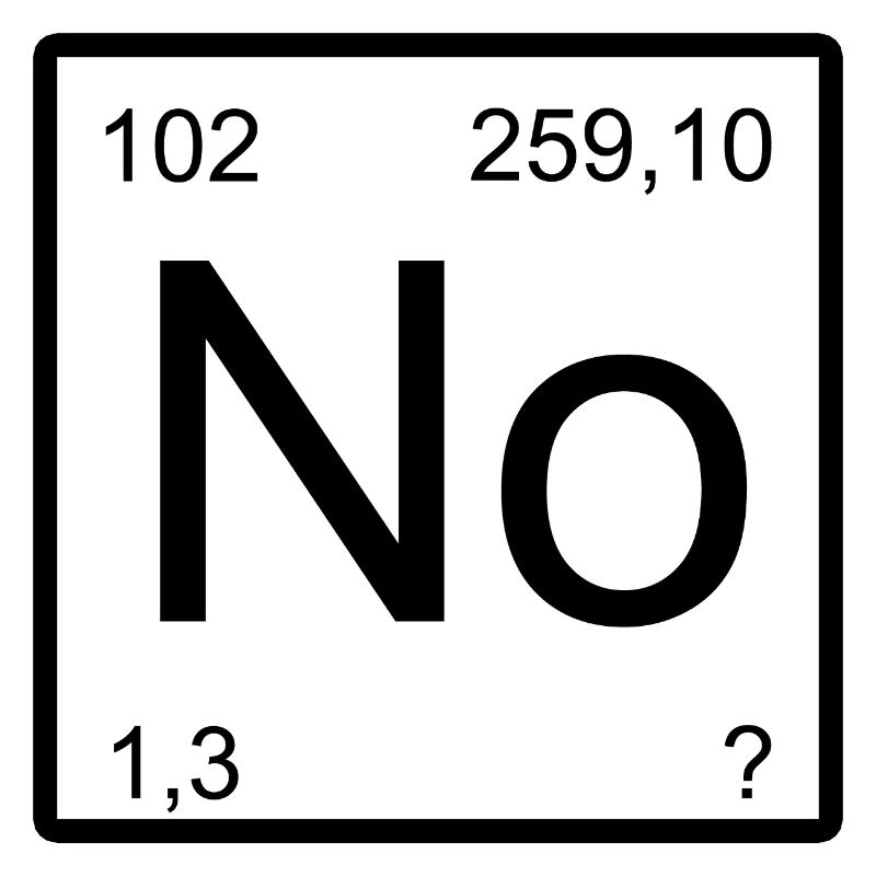 Nobelium Pas Symbole élémentaire Nobelium Tee