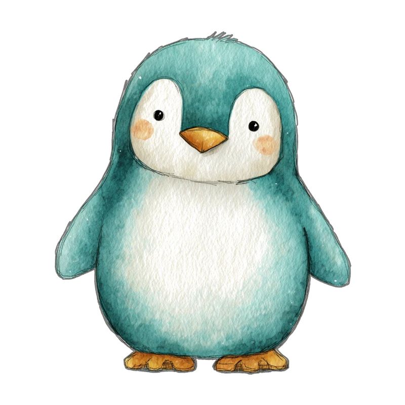 Frosted Penguin – Winterkinderillustration