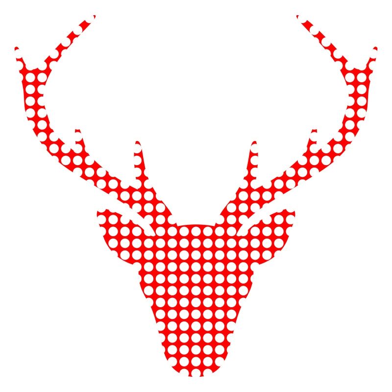 Red deer in dot pattern