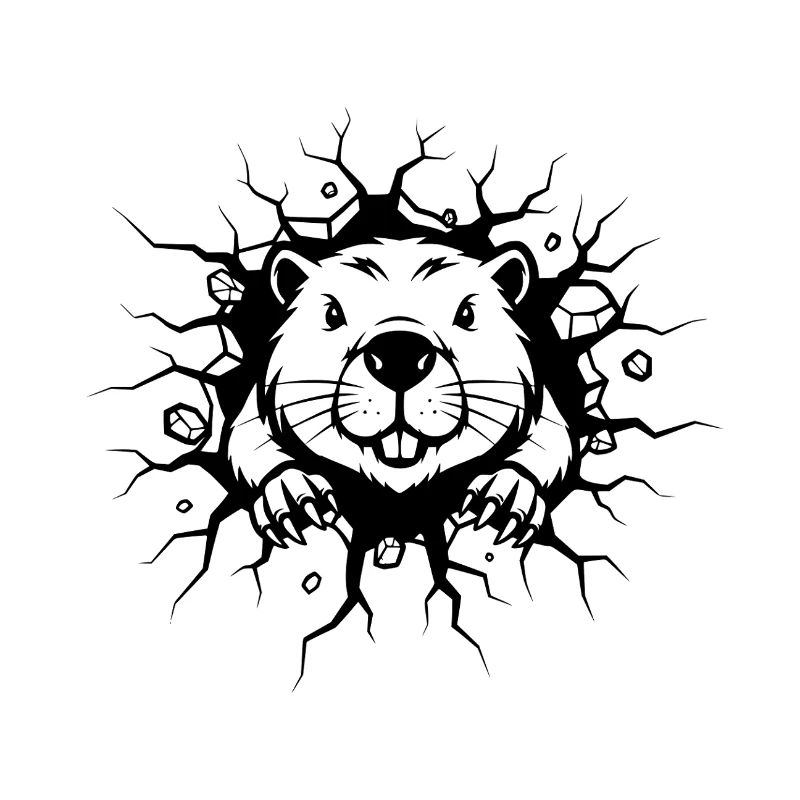 Biber Wanddurchbruch Lustiges Tierdesign