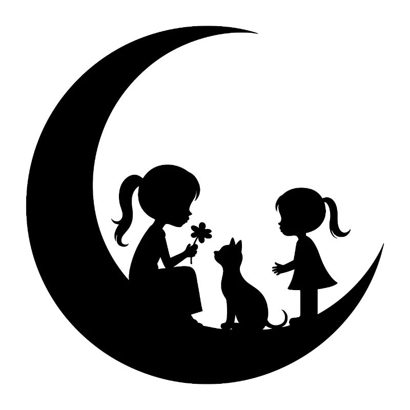 Silhouette de la Fêle Fleur sur la Lune