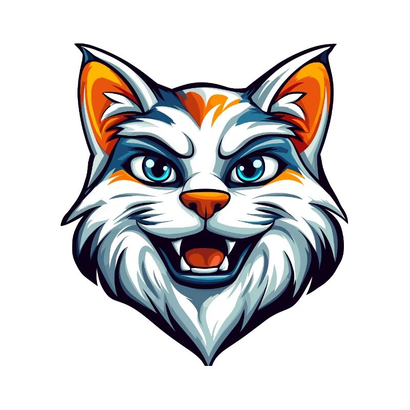 Wildes Katzen-Maskottchen-Logo