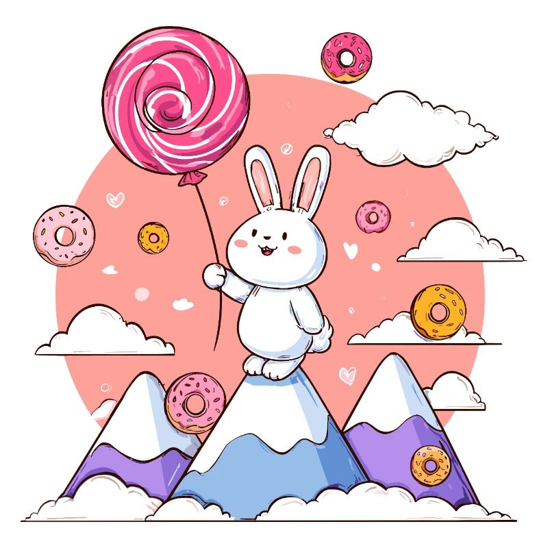 Sugar-sweet bunny on sugar summit