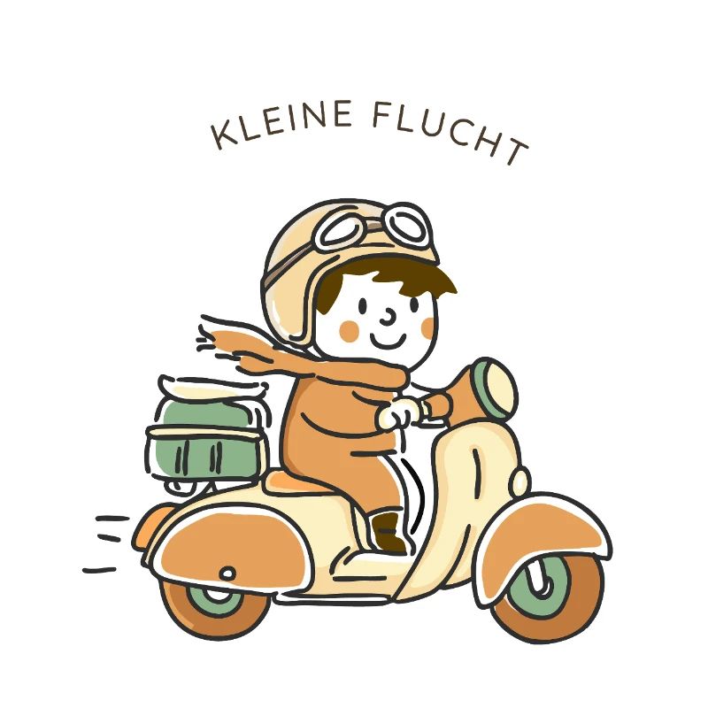 Kleine Flucht – Roller Illustration