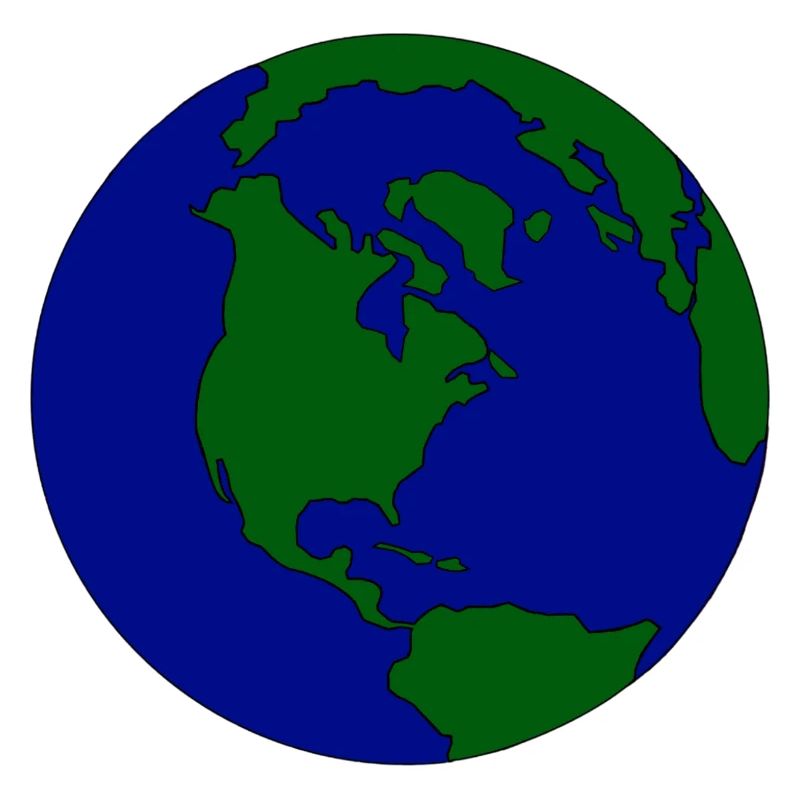 Minimal Globe: Earth in Blue-Green