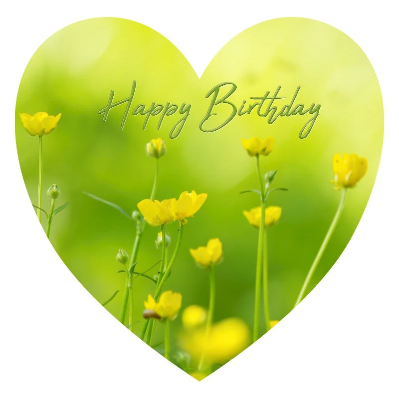Cœur de fleur jaune pour l’anniversaire