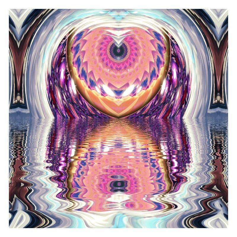 Circle Mandala Reflection in Neon Colors
