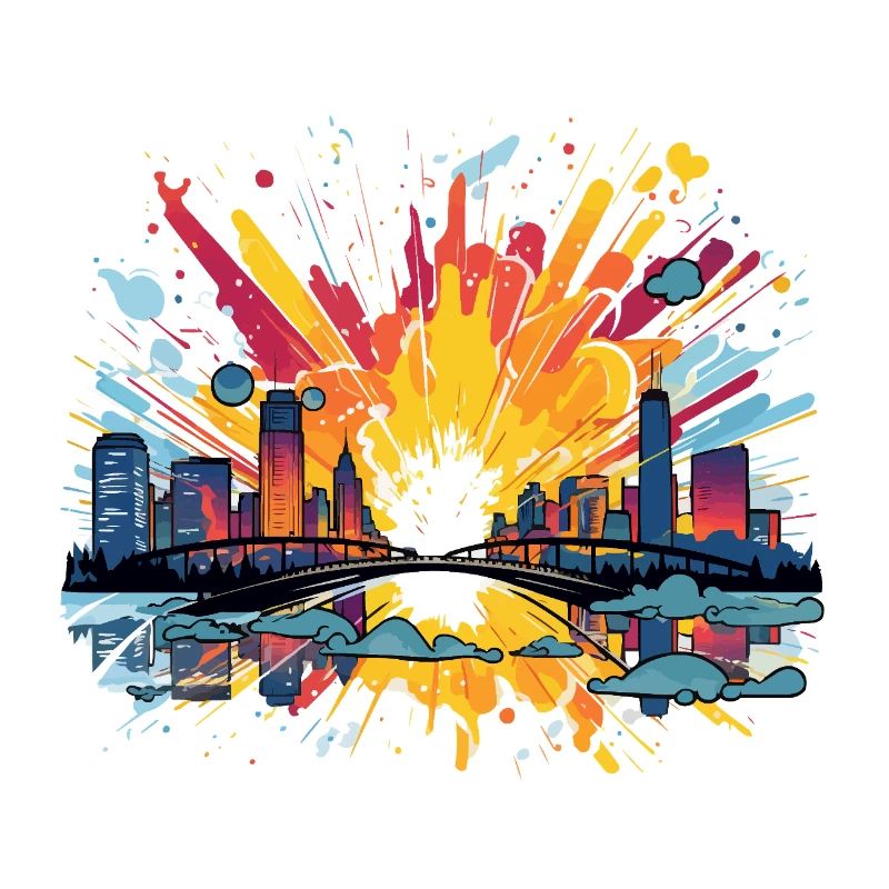 City fireworks Skyline Spritz