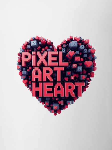 Pixel Art Heart Collage