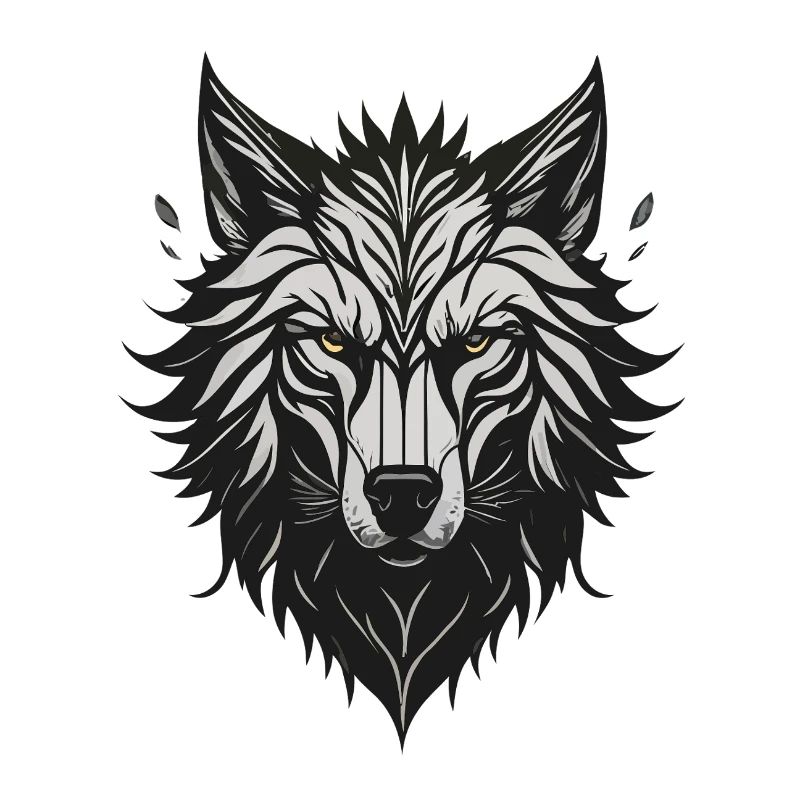 Nachtstilisierter Wolf