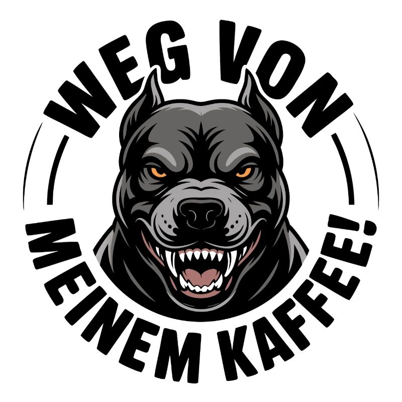 Angry dog head in black
