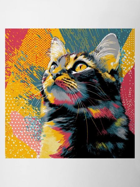 Vivid Pop Cat Portrait