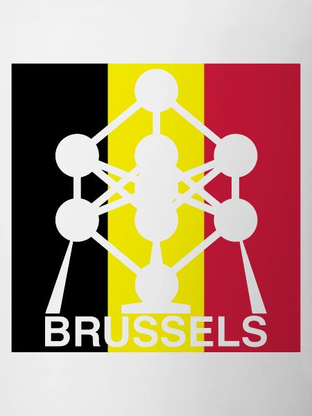Brussels Atomium – Belgian Flag Square Icon