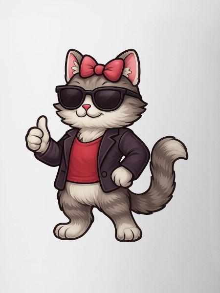 Cooler Katze mit Lederjacke 