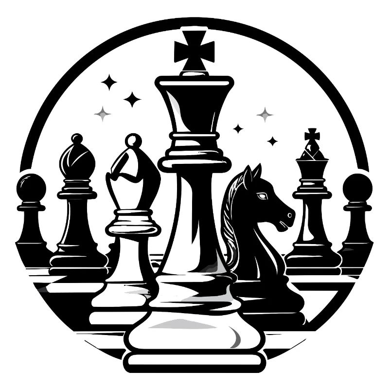 Duel d’échecs dans un motif d’échecs en noir et blanc
